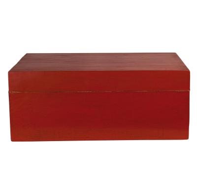 Circa 1880 Chinese Export Red Leather Trunk