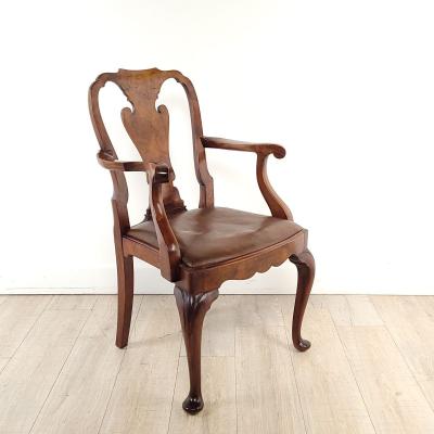 Circa 1880 George II Style Walnut Armchair England