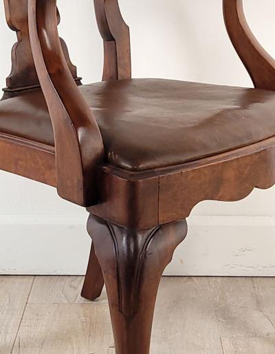 Circa 1880 George II Style Walnut Armchair England