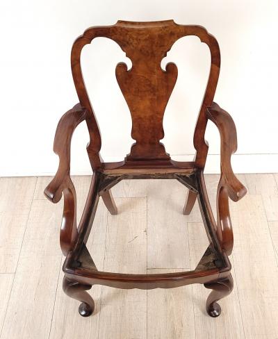 Circa 1880 George II Style Walnut Armchair England