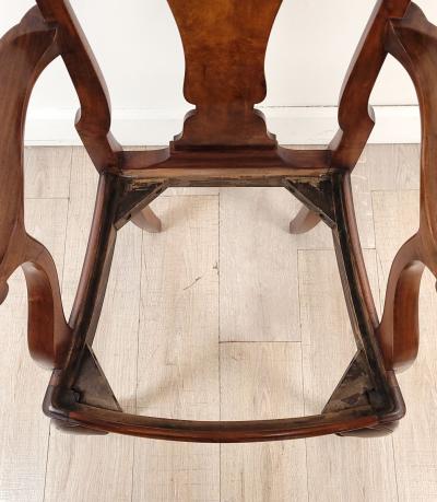 Circa 1880 George II Style Walnut Armchair England