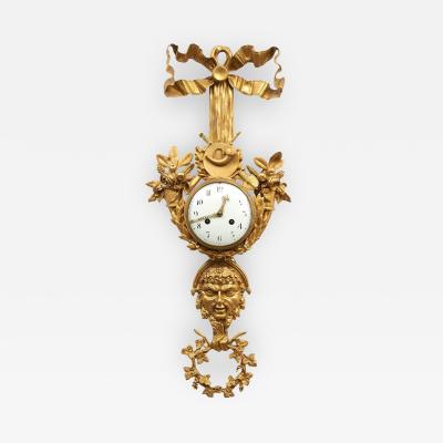 Circa 1890 French Gilt Bronze Wall Clock