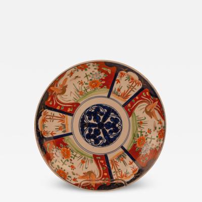 Circa 1890 Imari Charger with 3 Flowers Japan