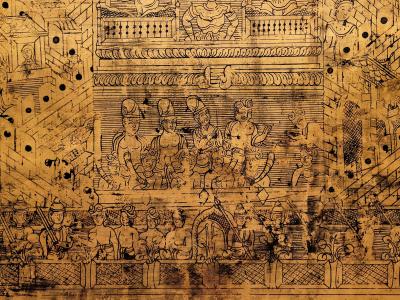 Circa 18th 19th Century Southeast Asian Large Gilt Lacquer Panel