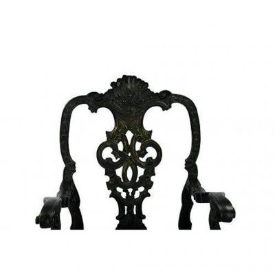 Circa 1900 Baroque Revival Green Armchairs Portugal A Pair