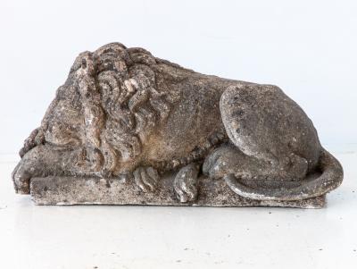 Circa 1900 English Recumbent Concrete Lion