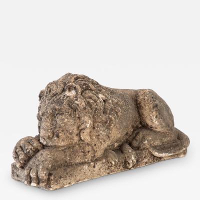 Circa 1900 English Recumbent Concrete Lion