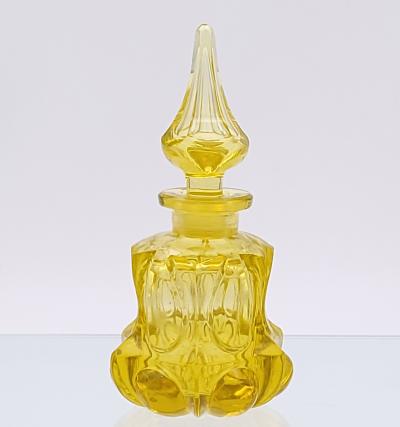 Circa 1900 French Yellow Glass Perfume Bottles A Pair