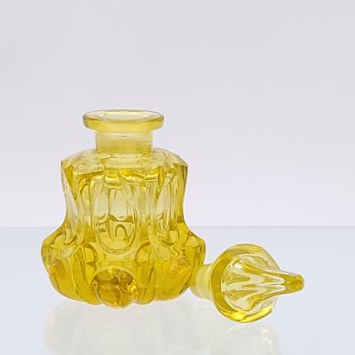 Circa 1900 French Yellow Glass Perfume Bottles A Pair
