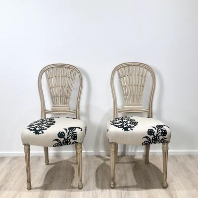 Circa 1900 Jansen Louis XVI Style Dining Chairs France Set of 6