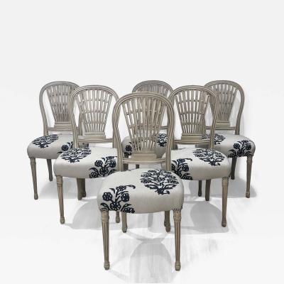 Circa 1900 Jansen Louis XVI Style Dining Chairs France Set of 6