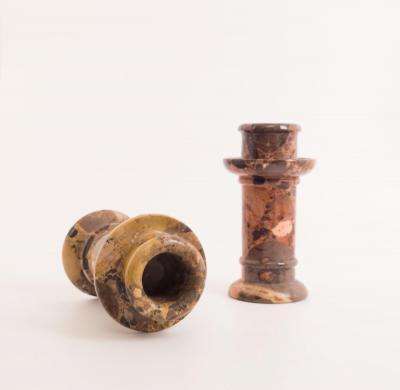 Circa 1900 Two Similar Jasper Candlesticks France