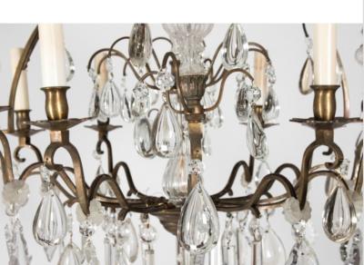 Circa 1900 crystal eight light chandelier