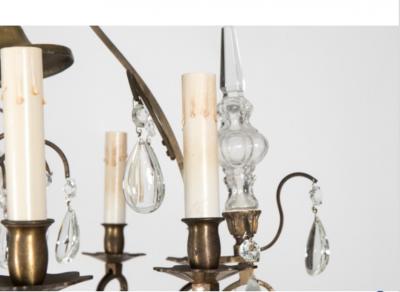 Circa 1900 crystal eight light chandelier