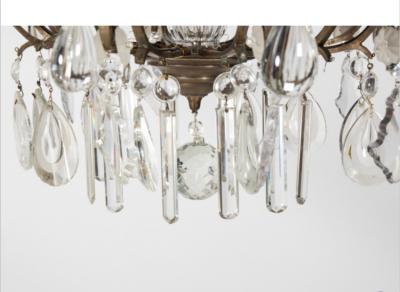 Circa 1900 crystal eight light chandelier
