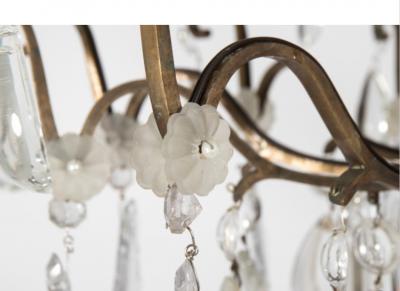 Circa 1900 crystal eight light chandelier