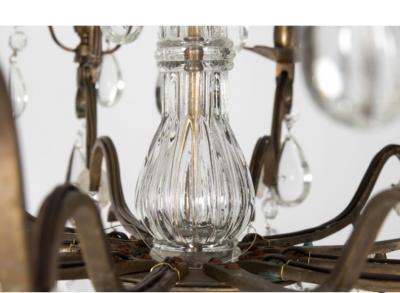 Circa 1900 crystal eight light chandelier