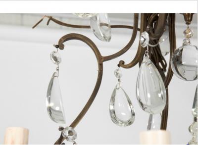 Circa 1900 crystal eight light chandelier