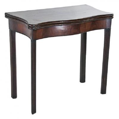 Circa 1910 Edwardian Serpentine English Game Table