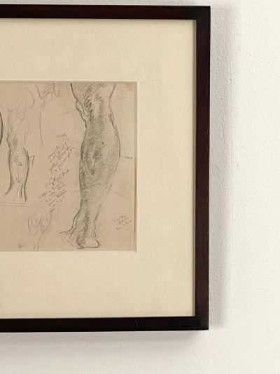 Circa 1920 Pencil Sketch of Legs Probably USA