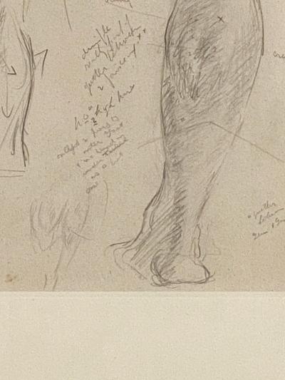Circa 1920 Pencil Sketch of Legs Probably USA