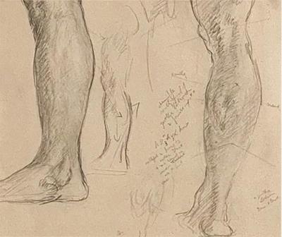 Circa 1920 Pencil Sketch of Legs Probably USA