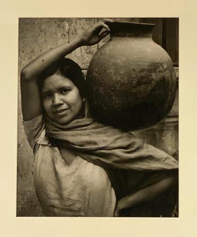 Circa 1930 Photograph of a Girl with Water Jar