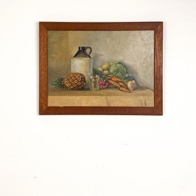 Circa 1930 Still Life Vintage Oil Painting USA