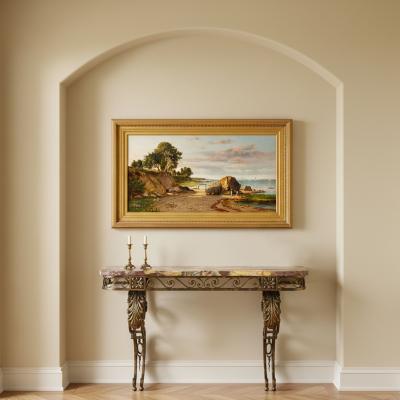 Circa 1930s Art Deco Wrought Iron Marble Console Pier Table