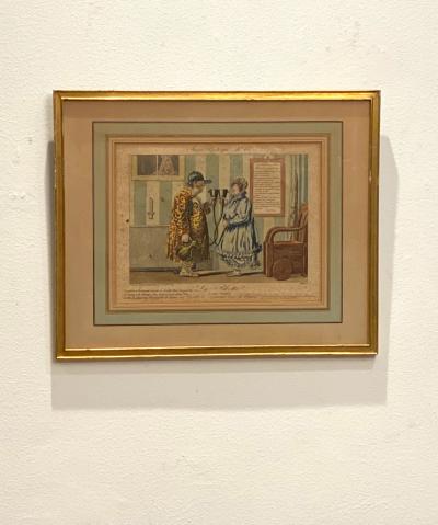 Circa 19th Century French Print of a Couple