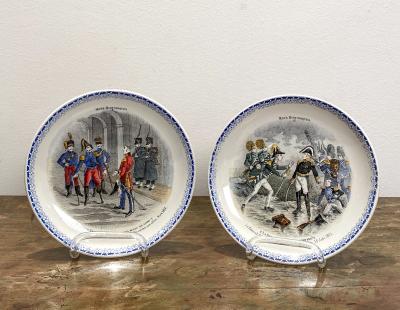 Circa 19th Century HBCM Montereau Plates A Pair