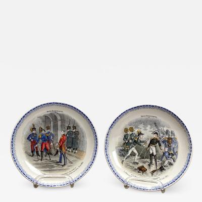 Circa 19th Century HBCM Montereau Plates A Pair