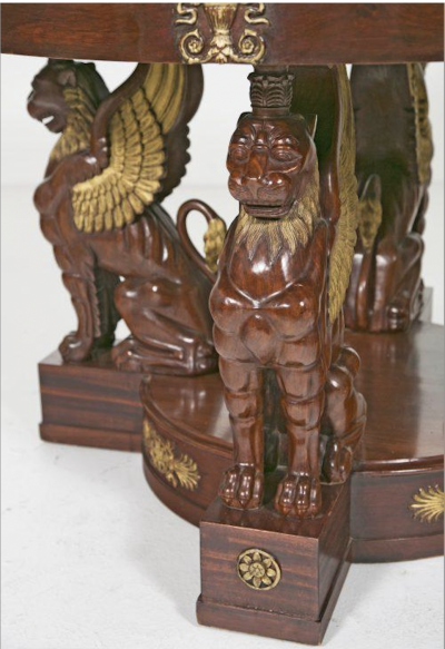 Circa 19th Century Large Baltic Neoclassical Giltwood Center Table