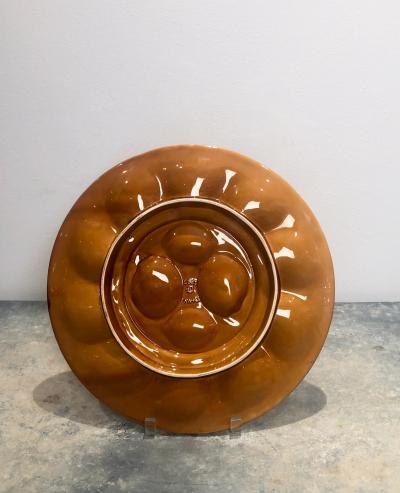 Circa 19th Century Large Saugermines Oyster Platter France