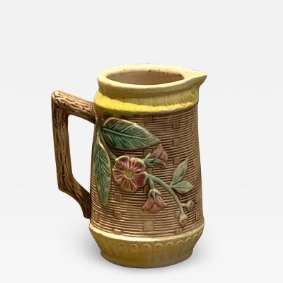 Circa 19th Century Majolica Pitcher with Pink Flowers