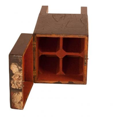 Circa 19th Century Small Painted Four Bottle Cellarette England