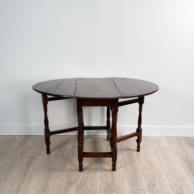 Circa Early 18th Century English Oak Drop Leaf Table