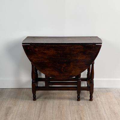Circa Early 18th Century English Oak Drop Leaf Table