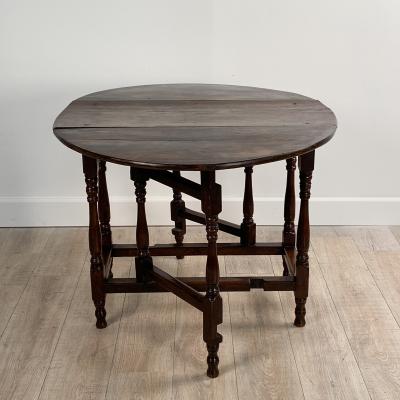 Circa Early 18th Century English Oak Drop Leaf Table