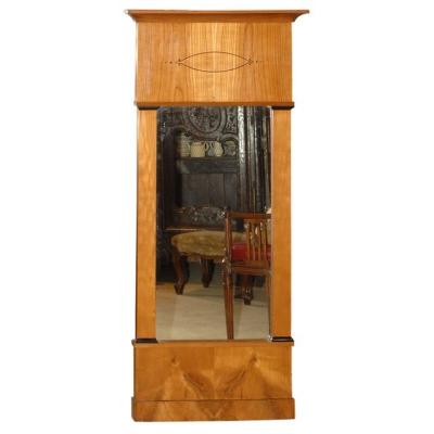 Circa Mid 18th Century Biedermeier Satin Birch Mirror Germany