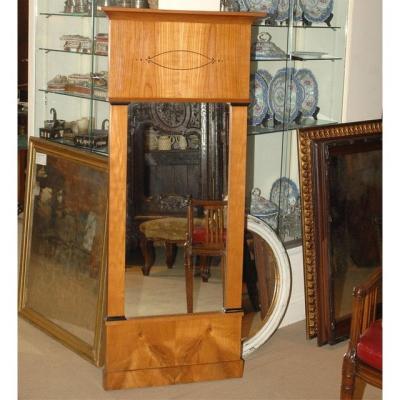 Circa Mid 18th Century Biedermeier Satin Birch Mirror Germany