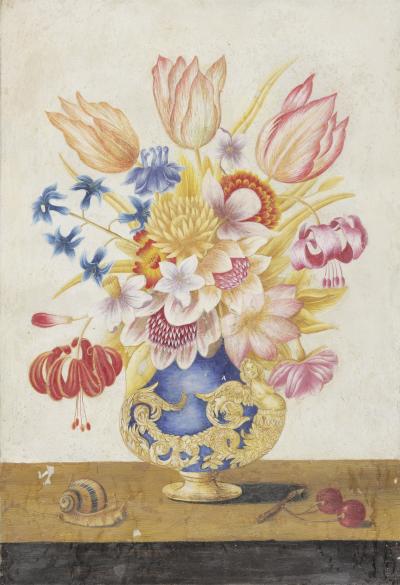 Circle of Ferdinando Narvaez A Pair of Bouquet of Colorful Flowers in Florentine Vases Both in Original Frame