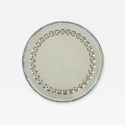 Circular 1900s sorcerers mirror tray stamped Made in England to back