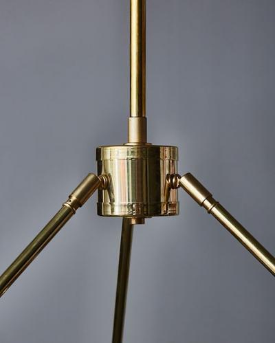Circular Brass Chandelier with Glass Globes