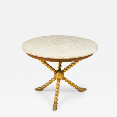 Circular Giltwood and Marble Center Table