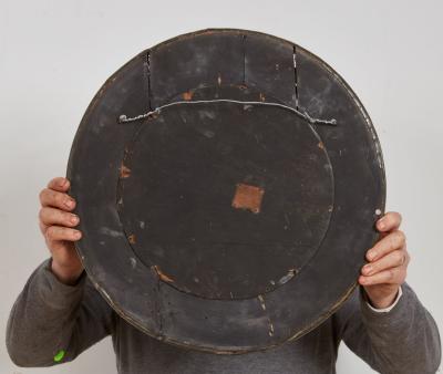 Circular Grapevine Mirror with Blue Cabuchon