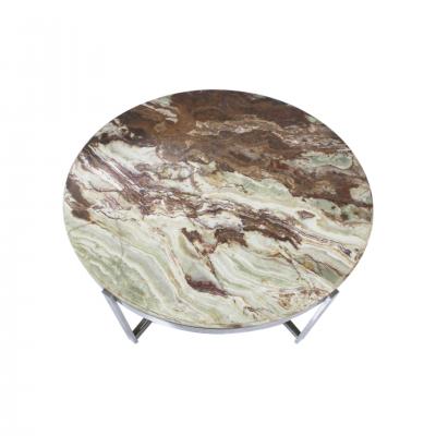 Circular Onyx Coffee Table with Steel Frame Italy