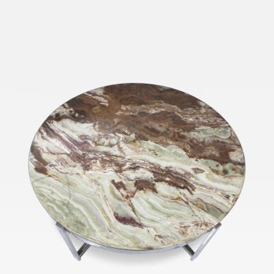 Circular Onyx Coffee Table with Steel Frame Italy