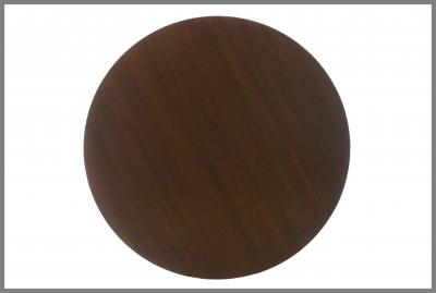 Circular Walnut Side Table with Asymmetrical Shelves