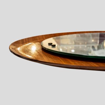 Circular teak plywood frame mirror by Stilcasa